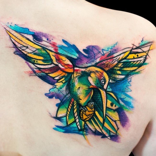 650x650 Best Watercolor Hummingbird Tattoo - Watercolor Swan Tattoo