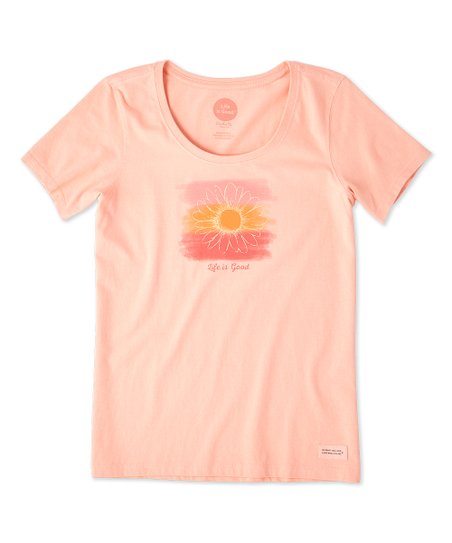 452x543 Life Is Chalky Peach Watercolor Swash Crusher Scoop Neck Tee - Watercolor Swash