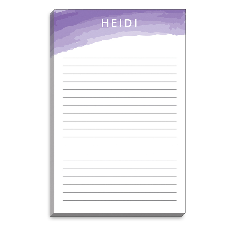 800x800 Personalized Purple Watercolor Swash Notepads - Watercolor Swash