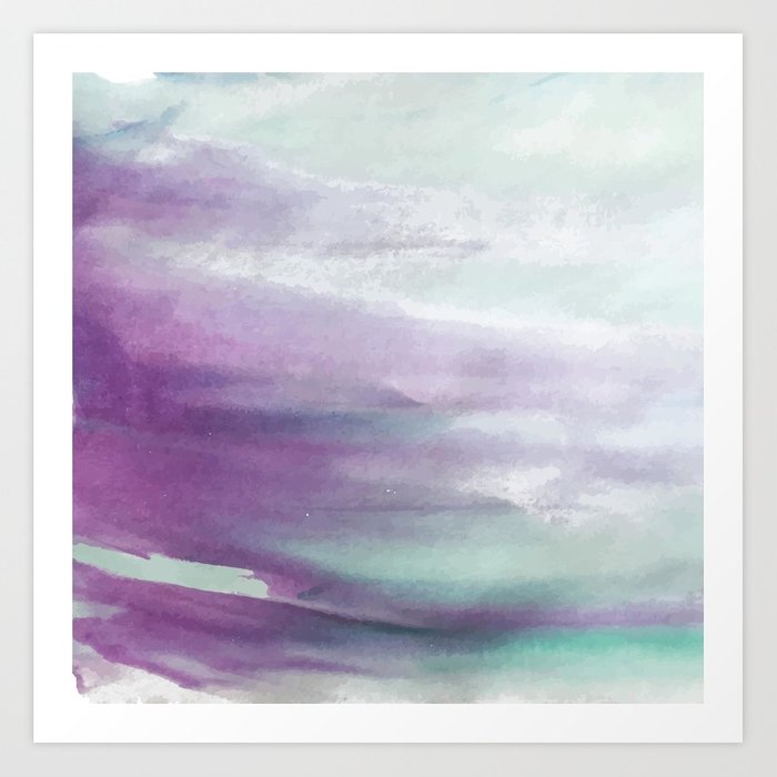 700x700 Purple Green Watercolor Swash Art Print By Caroflynn Society6 - Watercolor Swash
