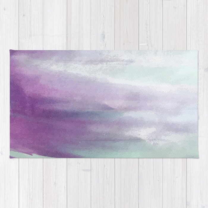 700x700 Purple Green Watercolor Swash Rug By Caroflynn Society6 - Watercolor Swash