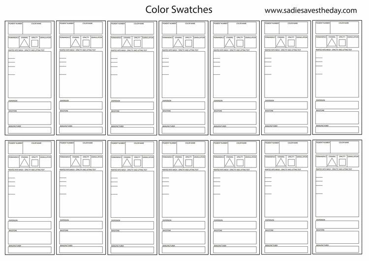750x530 Watercolor Swatch Template Watercolor - Watercolor Swatches