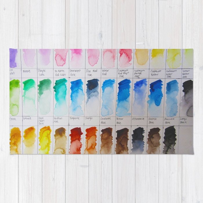 700x700 Watercolor Swatches Rug By Gabbiebraun Society6 - Watercolor Swatches