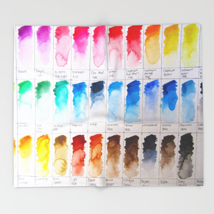 700x700 Watercolor Swatches Throw Blanket By Gabbiebraun Society6 - Watercolor Swatches