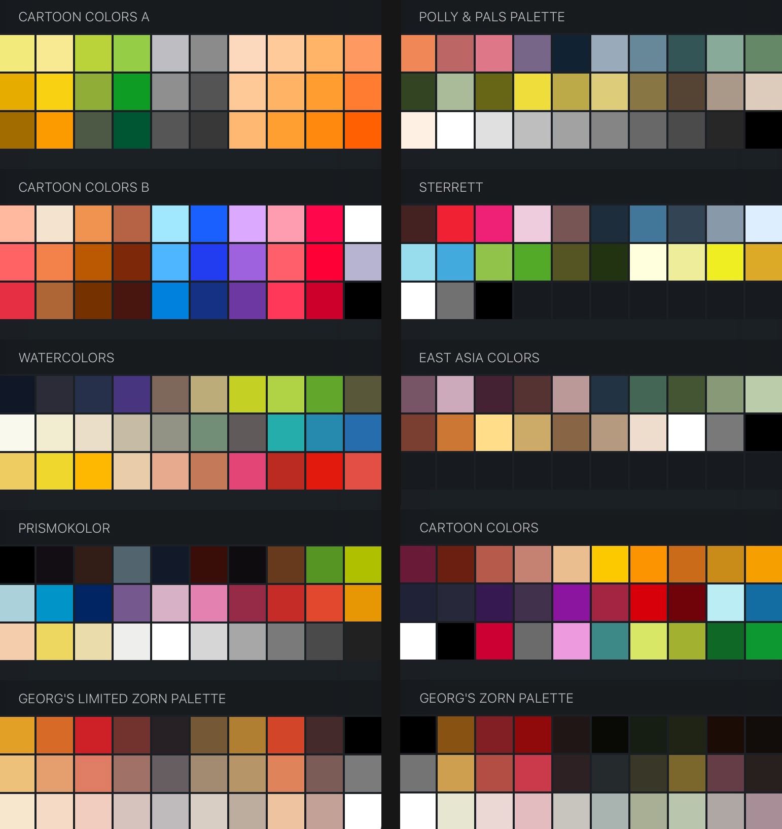 1542x1634 Free Procreate Color Swatches Palettes For Painti - Watercolor Swatches Free