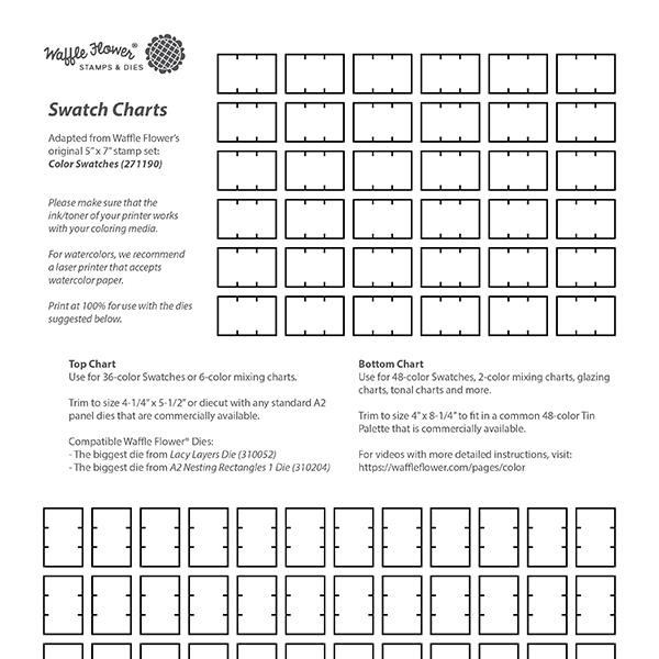 600x600 Free Printable Swatch Charts - Watercolor Swatches Free