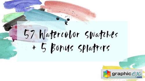 500x281 57 Watercolor Swatches + 5 Splatter Free Download Vector Stock - Watercolor Swatches Free