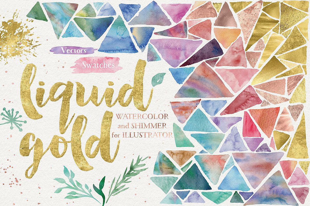 1200x800 Liquid Gold For Illustrator - Watercolor Swatches Illustrator Free