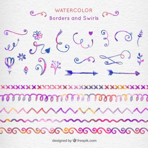 626x626 Watercolor Borders And Swirls Vector Free Download - Watercolor Swirls