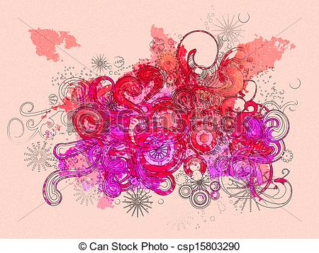 450x357 Watercolor Swirls. Abstract Background With Swirls, Digital - Watercolor Swirls