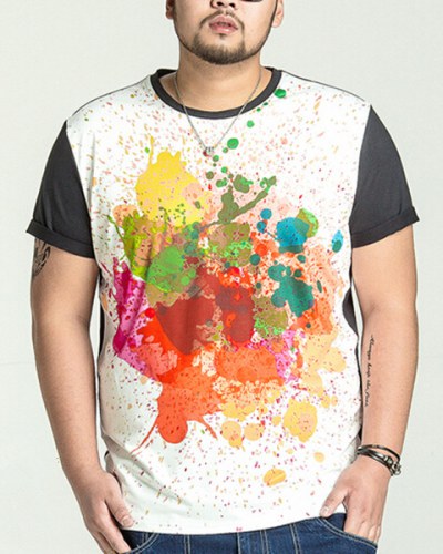 400x500 Mens Watercolor T Shirt Plus Size Clothing Short Sleeve Design - Watercolor T Shirt Printing