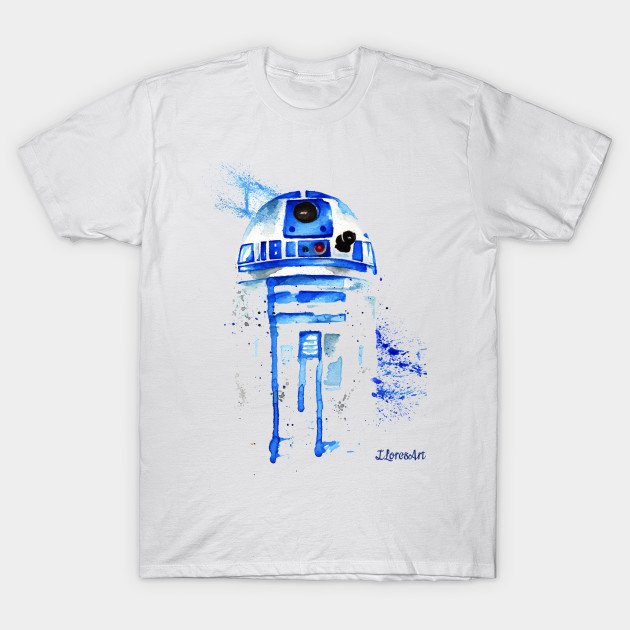 630x630 R2d2 Droid Watercolor Design - Watercolor T Shirt Printing