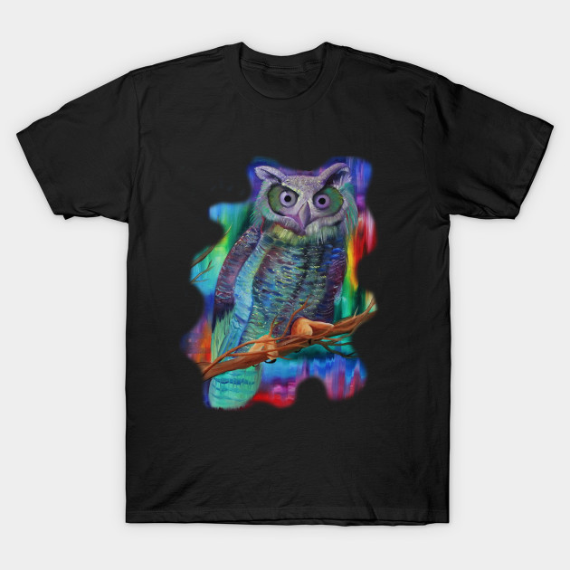 630x630 Tribal Colorful Rainbow Owl Print Watercolor Painting - Watercolor T Shirt Printing