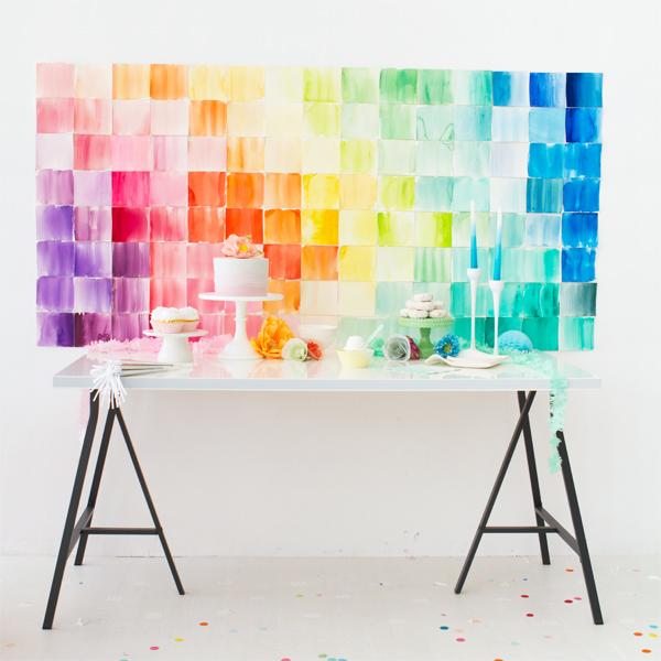600x600 Diy Watercolor Paper Squares Backdrop - Watercolor Table