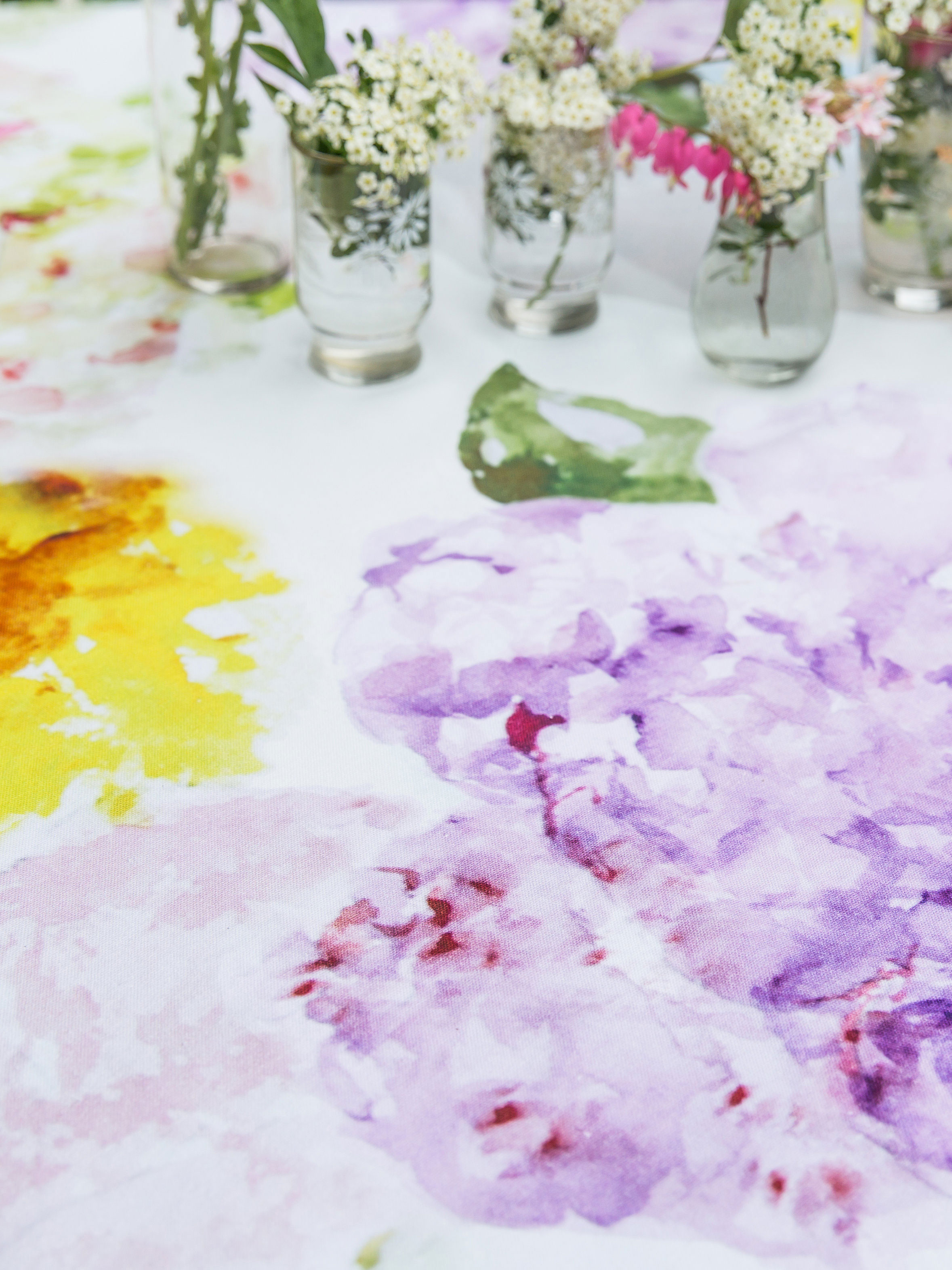 2357x3143 Tumbling Hydrangea Watercolor Tablecloth Our Collections, Linens - Watercolor Tablecloth