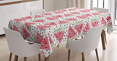 466x244 Ambesonne Watercolor Tablecloth, Pattern Of Sweet - Watercolor Tablecloth