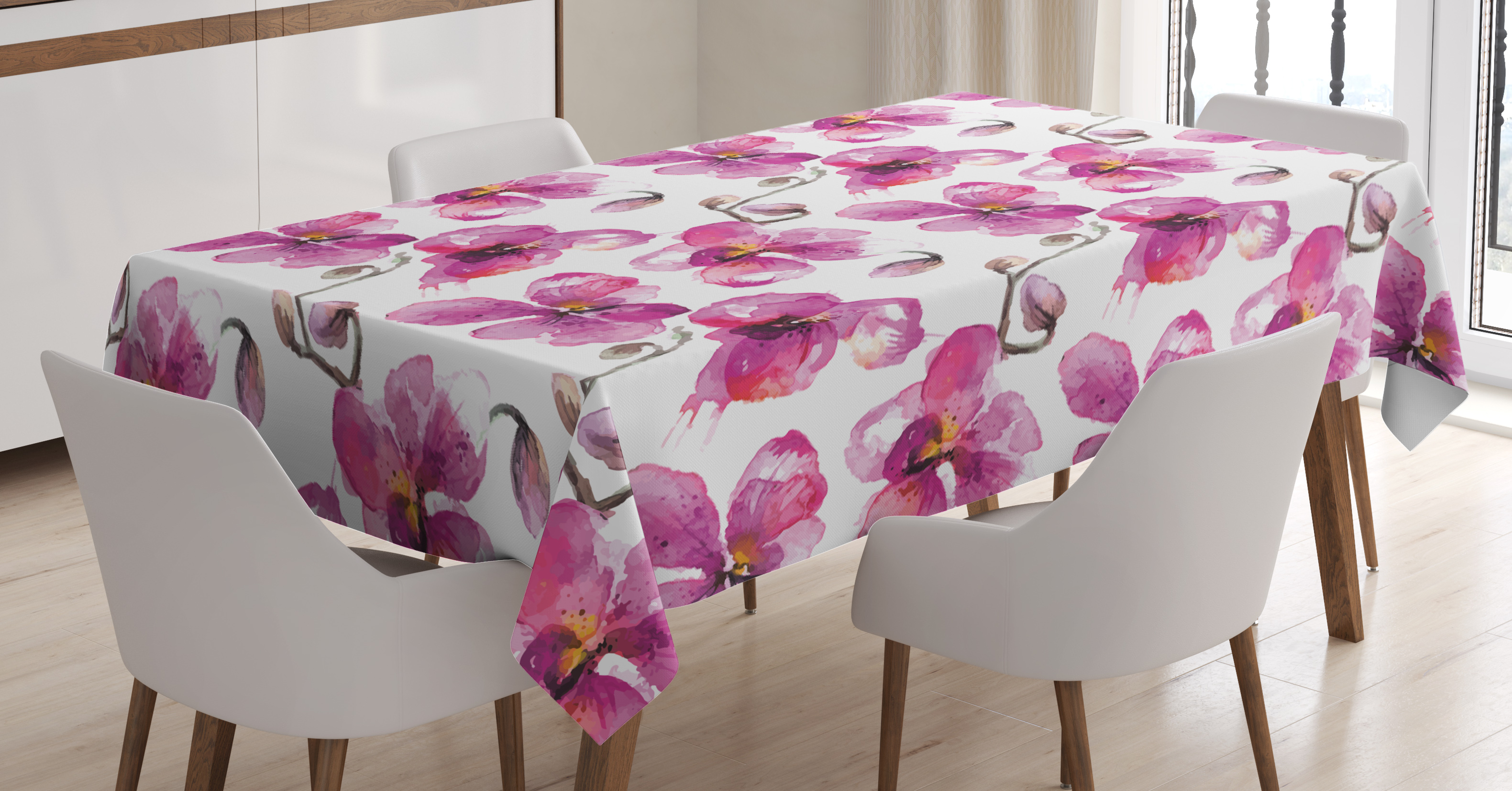 3161x1655 Watercolor Tablecloth, Flowering Orchid Branches Spring Time Feng - Watercolor Tablecloth