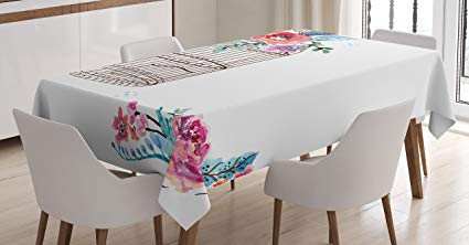425x222 Watercolor Tablecloth By Ambesonne, Sketch Of A Bird - Watercolor Tablecloth