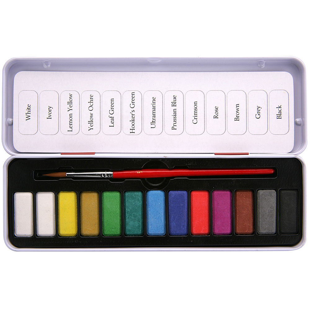 1000x1000 13 Watercolour Tablets With Brush Paint Sets - Watercolor Tablet