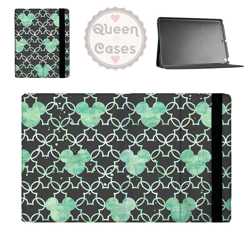800x800 Mickey Watercolor Mint Green Tablet Flip Case - Watercolor Tablet