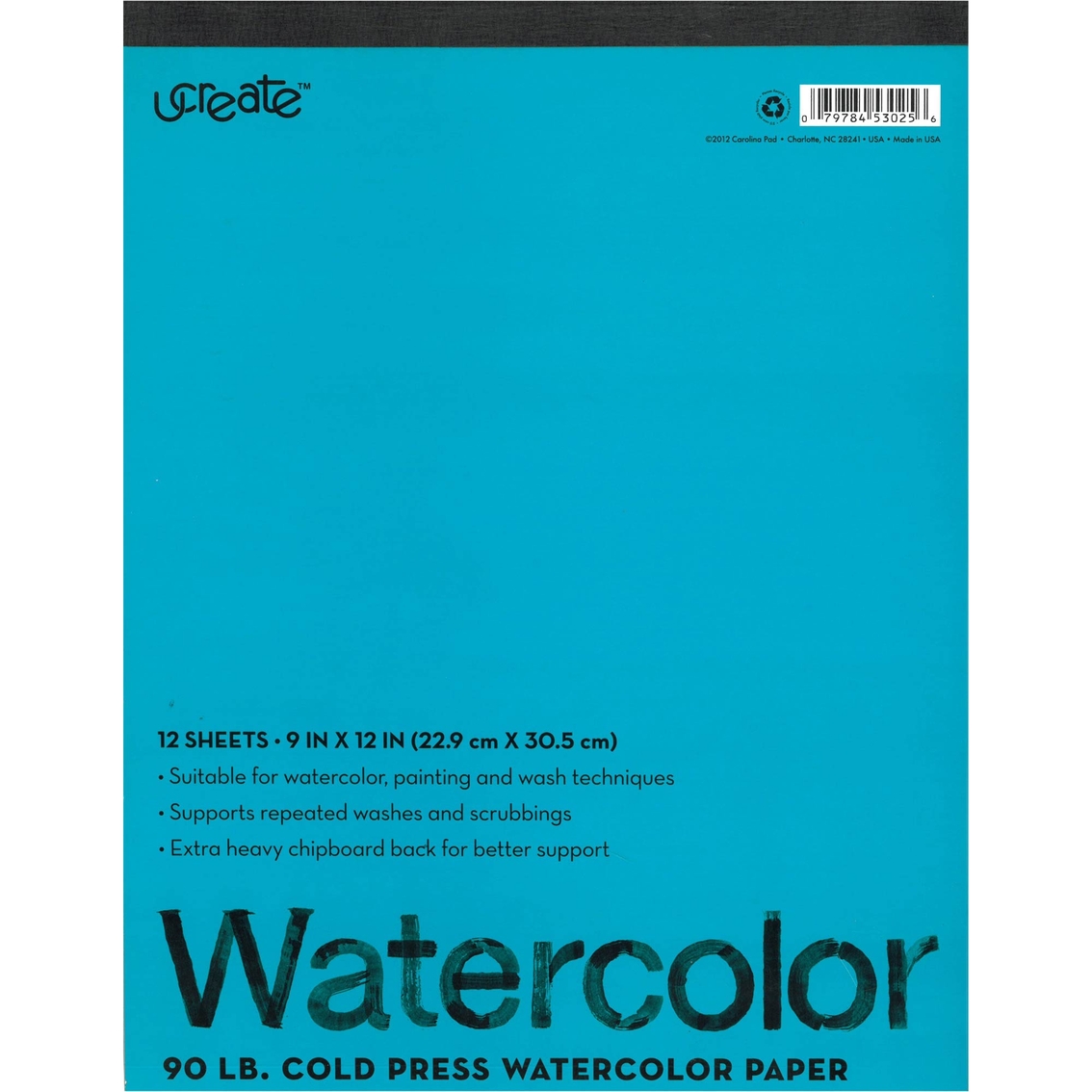 1134x1134 Ucreate 9x12 Watercolor Tablet, 12 Sheets Art Amp Drawing Supplies - Watercolor Tablet