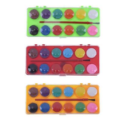 400x400 24 Colors Solid Watercolor Paint Pigments Tablet Set W Paintbrush - Watercolor Tablet