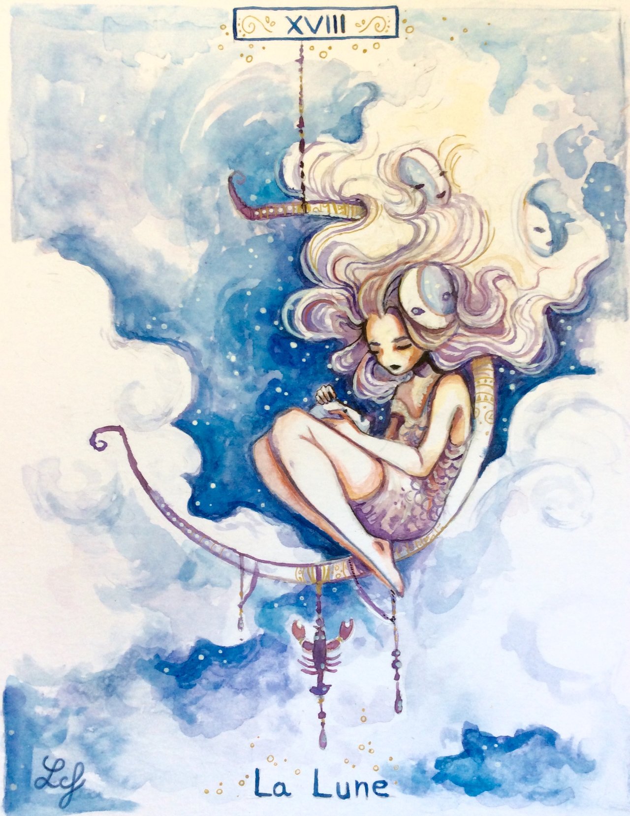 1280x1658 Tarot Xviii - Watercolor Tarot