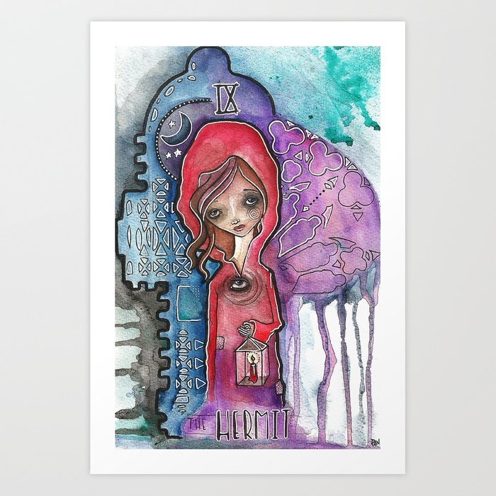 700x700 The Hermit - Watercolor Tarot