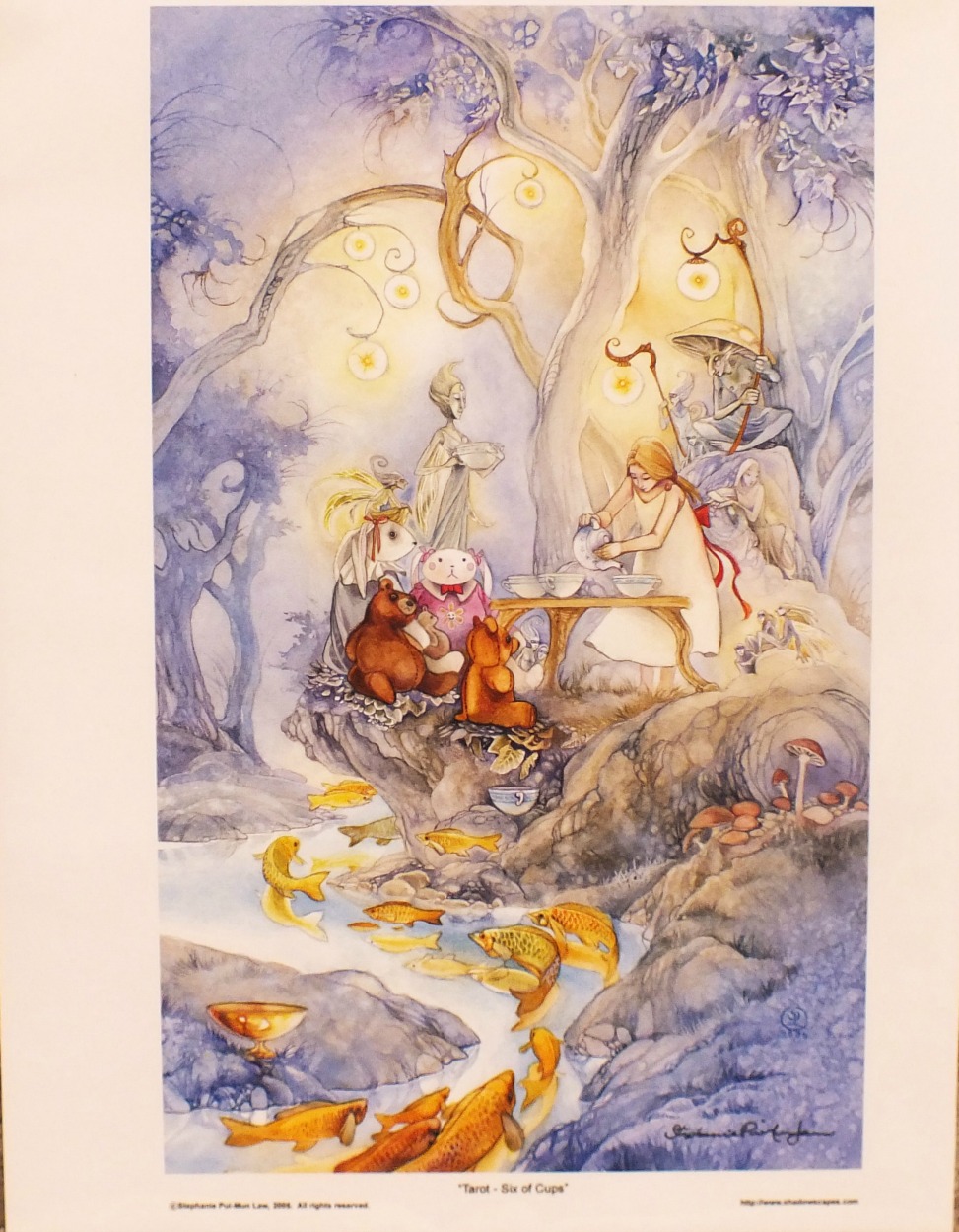 973x1250 The Six Of Cups Art Print From The Shadowscapes Tarot, Painted By - Watercolor Tarot