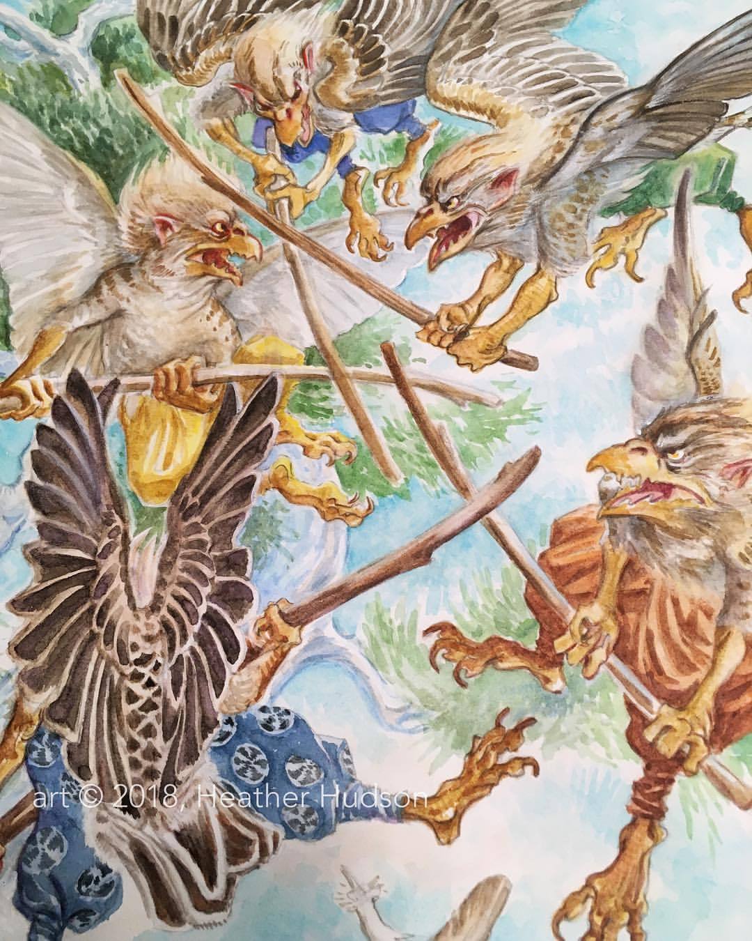 1080x1350 Heather Hudson Makes Art Detail Of A Recent Tarot Card - Watercolor Tarot