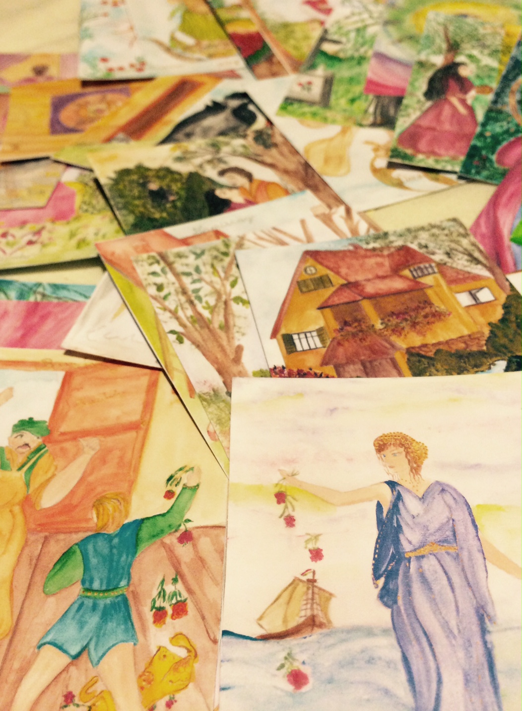 1052x1432 Card Reading - Watercolor Tarot Deck