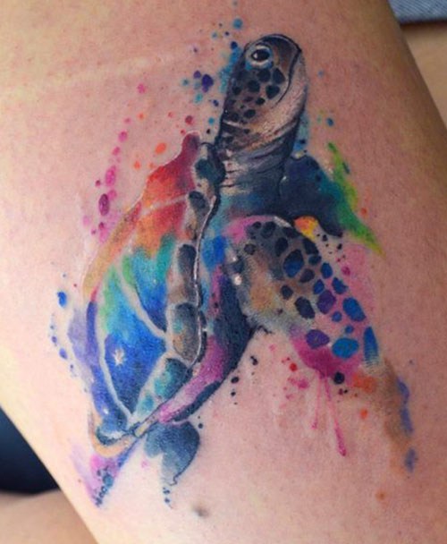500x608 77 Stunning And Unique Watercolor Tattoos For Creative Minds - Watercolor Tattoo