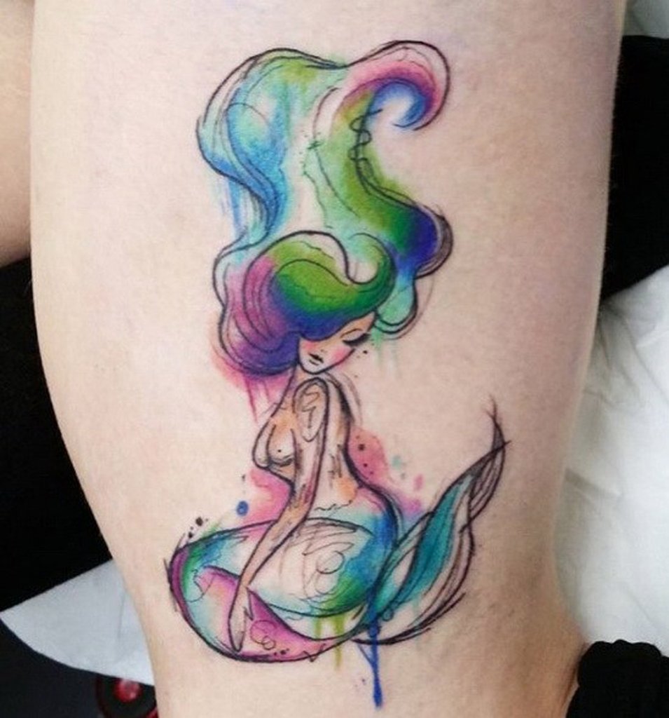 955x1024 Most Beautiful Watercolor Tattoo Ideas Mybodiart - Watercolor Tattoo