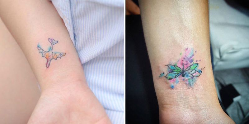 800x400 20 Tiny Watercolor Tattoos That Will Inspire You To Be Artsy Af - Watercolor Tattoo Designs