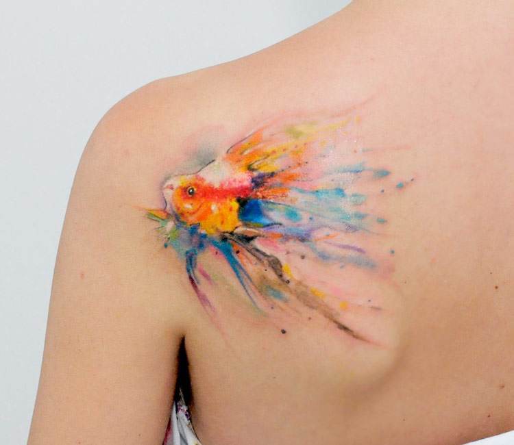 750x650 Fish Watercolor Tattoo By Aleksandra Katsan Post 17743 - Watercolor Tattoo Fish
