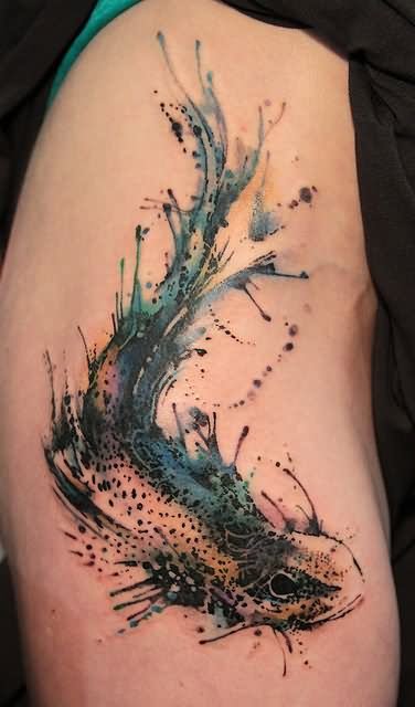 376x640 Watercolor Fish Tattoo - Watercolor Tattoo Fish