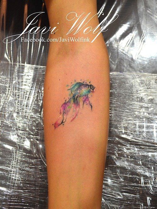 500x665 Watercolor Tattoo Wear A Piece Of Living Art With A Javi Wolf - Watercolor Tattoo Fish