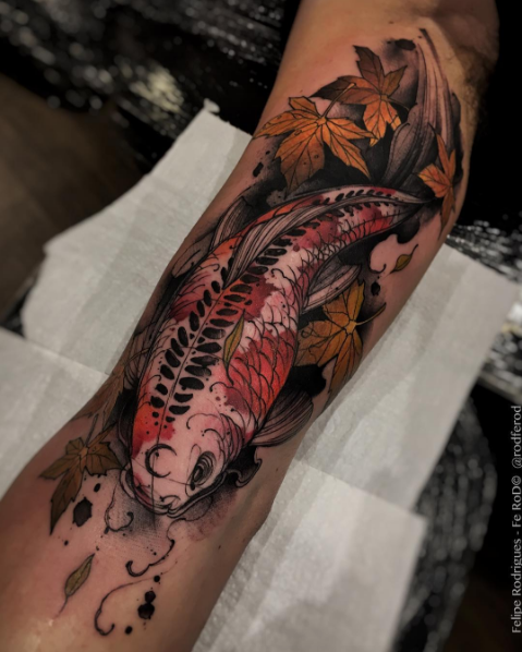 479x598 Best Koi Fish Tattoos - Watercolor Tattoo Fish