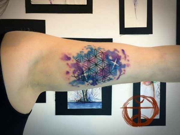 600x451 90 Watercolor Tattoo Ideas That Turn Skin Into Canvas - Watercolor Tattoo Galaxy