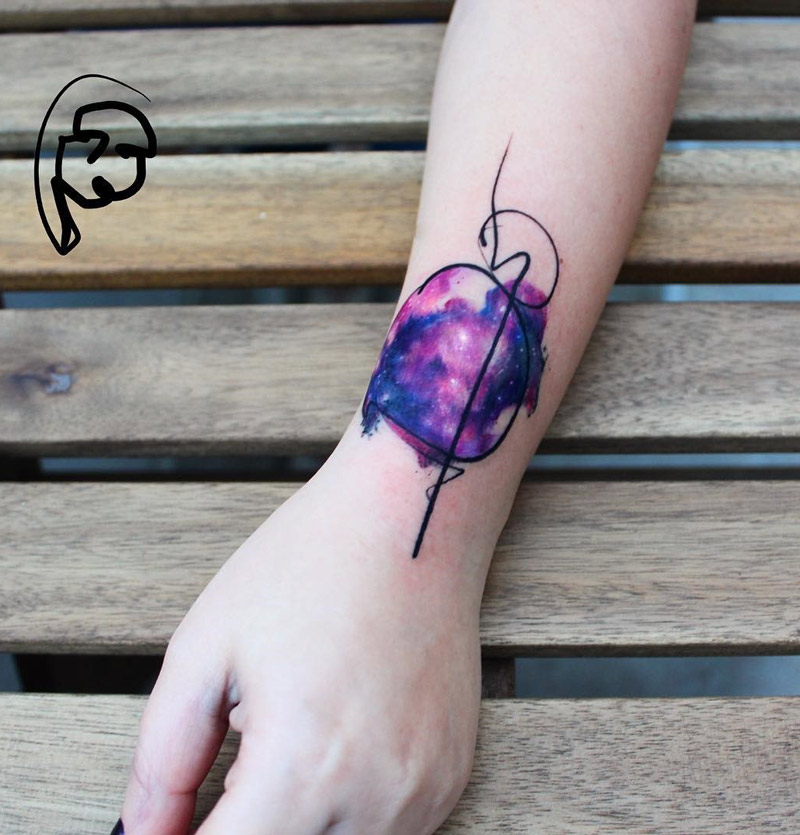 800x835 Galaxy Wrist Tattoo Best Tattoo Design Ideas - Watercolor Tattoo Galaxy