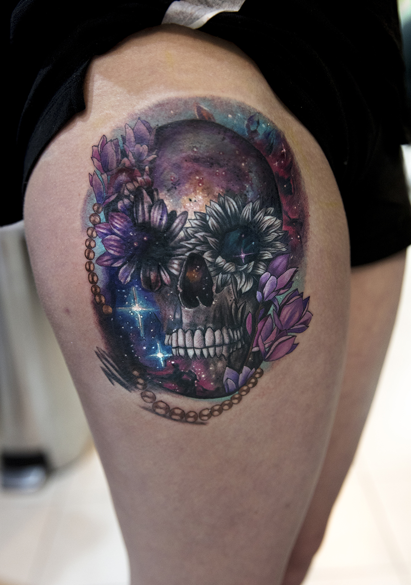 844x1200 Tattoo New York. Mikhail Anderson Tattoo. New York Geometric - Watercolor Tattoo Galaxy