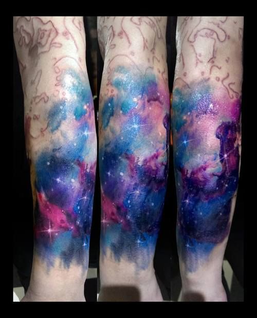 500x619 Would Love A Watercolor Galaxy Tattoo Tattooed ) - Watercolor Tattoo Galaxy