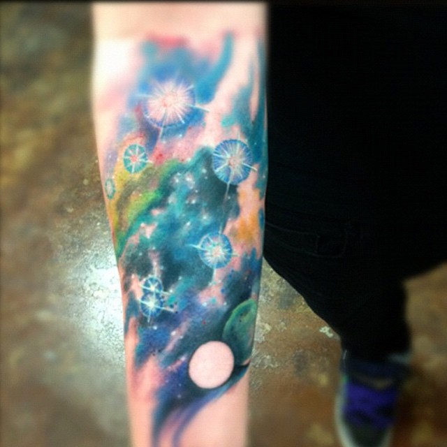 640x640 45 Galaxy Tattoos For Out Of World Experience - Watercolor Tattoo Galaxy