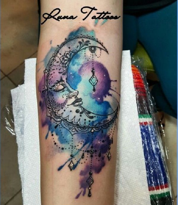 600x692 65 Galaxy Tattoo Designs Tattoo Galaxy Colors - Watercolor Tattoo Galaxy