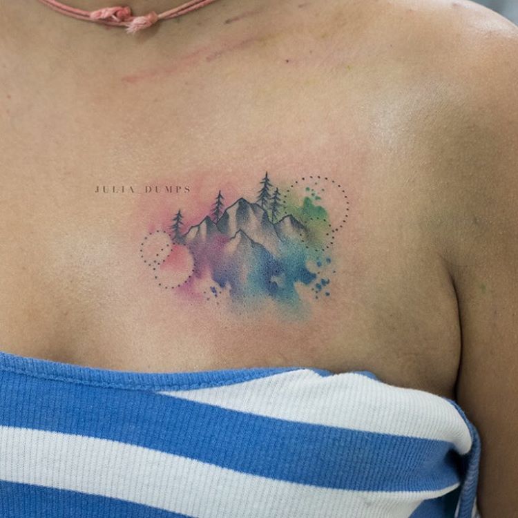 750x750 Watercolor Tattoo By Julia Dumps - Watercolor Tattoo Images