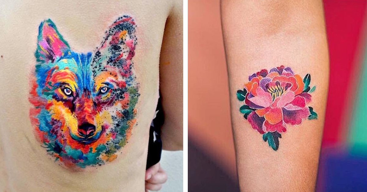 1200x628 Watercolor Tattoos That Beautifully Transform Skin Into A Canvas - Watercolor Tattoo Images