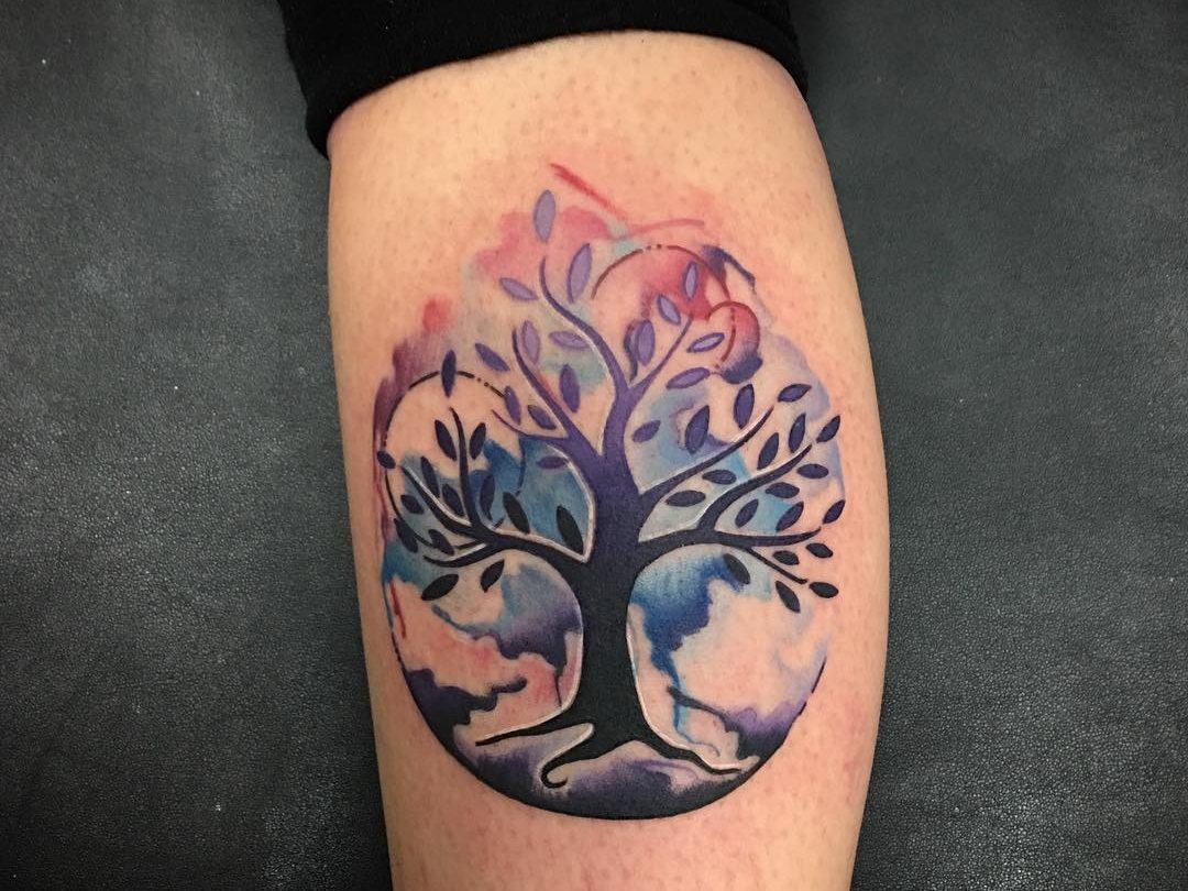 1080x810 25 Creative Tree Watercolor Tattoo Ideas Tattoozza - Watercolor Tattoo Images