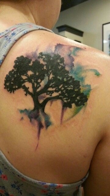 360x640 My Watercolor Tree Of Life Tattoo Done By Amy - Watercolor Tattoo Pittsburgh