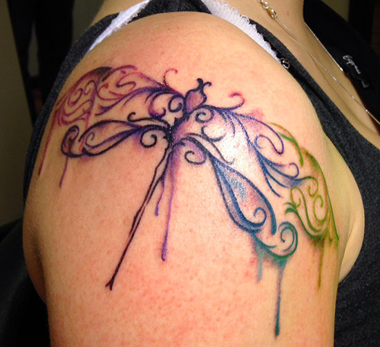 550x503 Watercolor Dragonfly - Watercolor Tattoo Pittsburgh