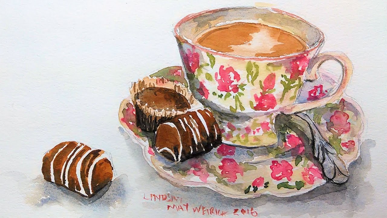 1280x720 Teacup In Watercolor Tutorial Plus What You Need To Know Before - Watercolor Tea Cup